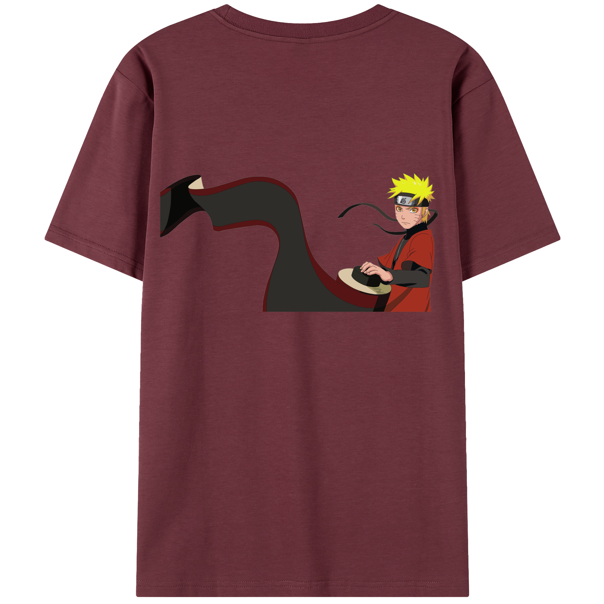 （画像用） NARUTO -ナルト- うずまき ナルト Uzumaki Naruto 綿100％半袖Tシャツ（背面プリント）